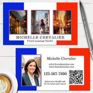 Carte De Visite Code QR de photos personnalisées Professeur de lan