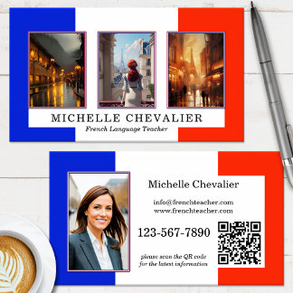 Carte De Visite Code QR de photos personnalisées Professeur de lan