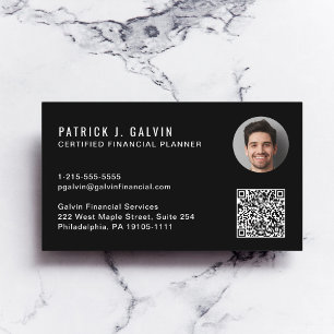 Carte De Visite Code QR de planificateur financier certifié CFP Ph