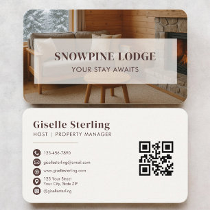 Carte De Visite Code QR de propriété de location d'hiver