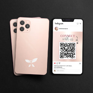 Carte De Visite Code QR de publication Instagram minimaliste pour 
