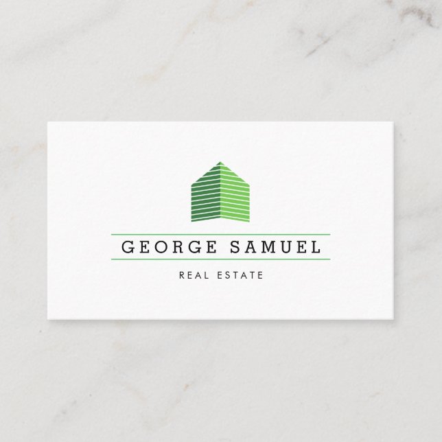 Carte De Visite Code QR de Realtor de Logo de Maison Abstrait Mode (Devant)