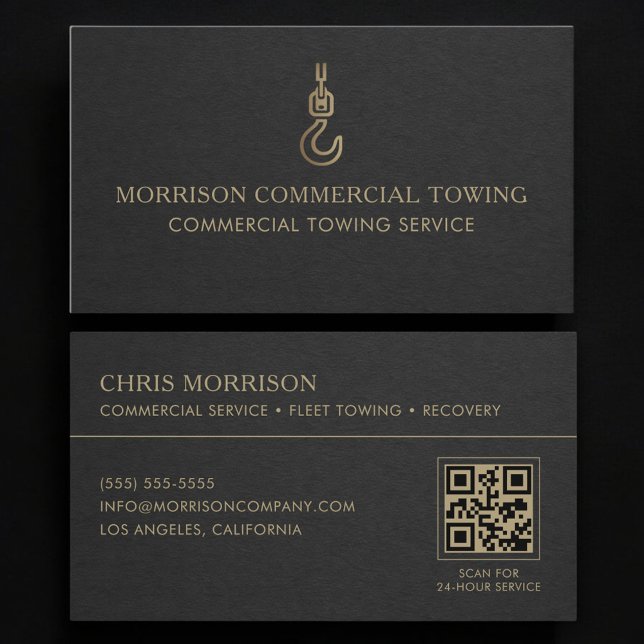 Carte De Visite Code QR de remorquage commercial (Créateur téléchargé)