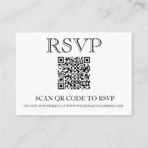 Carte De Visite Code QR de réponse de mariage simple