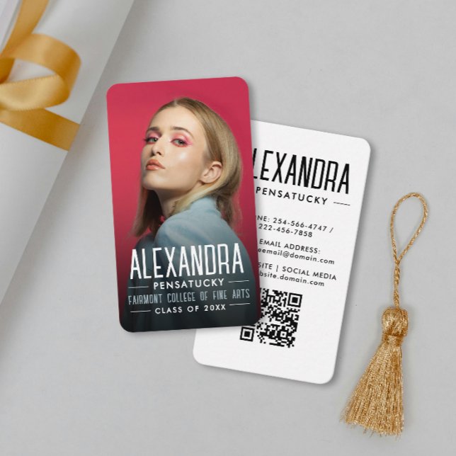 Carte De Visite Code QR de Réseau pour Étudiants Diplômés Modernes (Créateur téléchargé)