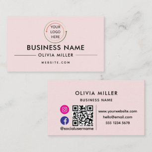 Carte De Visite Code QR de Réseaux Sociaux Modernes Portrait Min