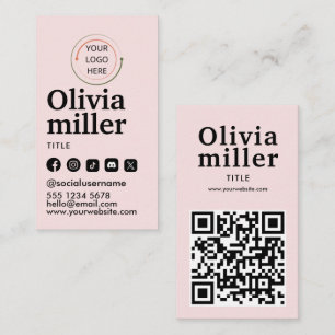 Carte De Visite Code QR de Réseaux Sociaux Modernes Portrait Min