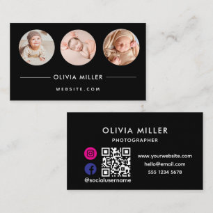 Carte De Visite Code QR de Réseaux Sociaux Modernes   Portrait Min