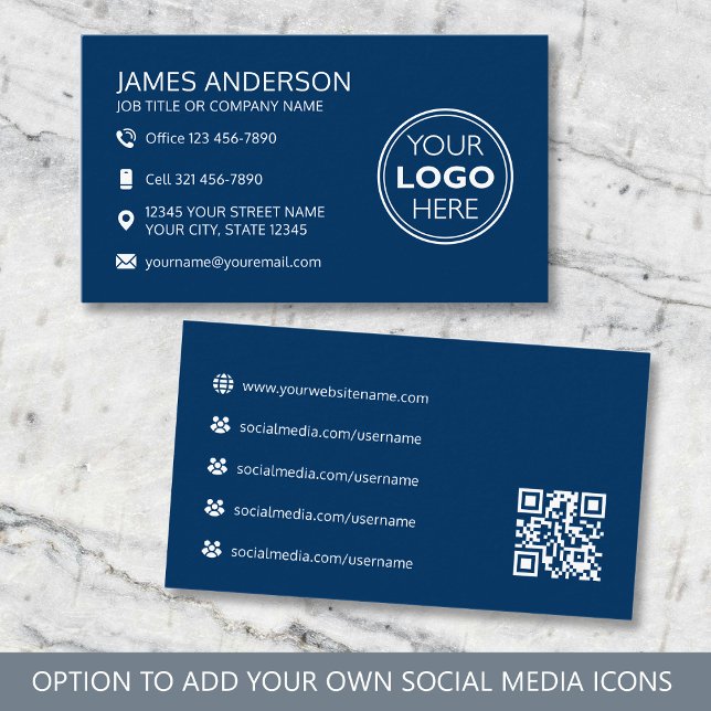 Carte De Visite Code QR de réseaux sociaux pour logo professionnel (Créateur téléchargé)