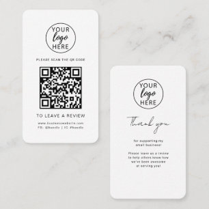 Carte De Visite Code QR de révision du logo d'entreprise personnal