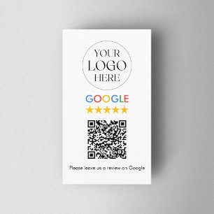 Carte De Visite Code QR de révision Google avec logo d'entreprise