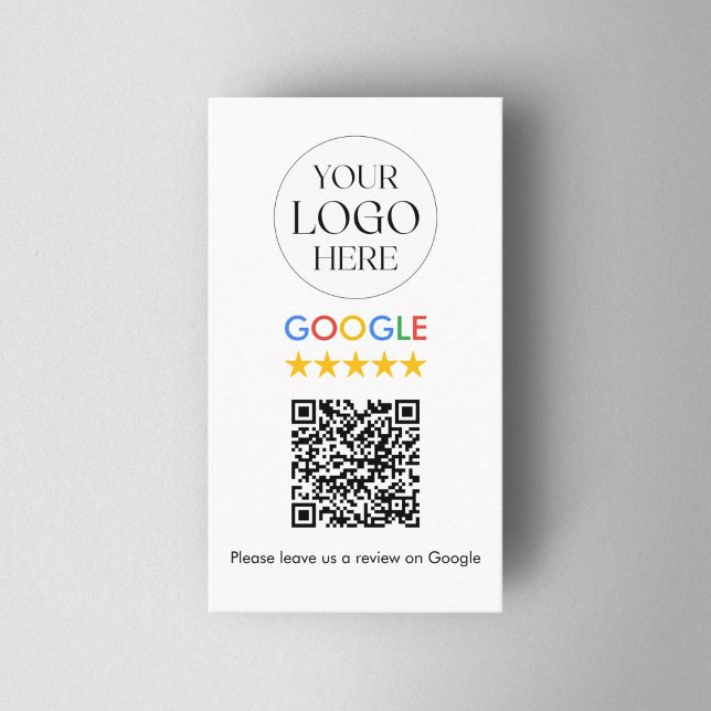 Carte De Visite Code QR de révision Google avec logo d'entreprise  (Créateur téléchargé)