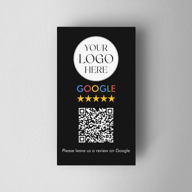 Carte De Visite Code QR de révision Google avec logo d'entreprise  (Créateur téléchargé)