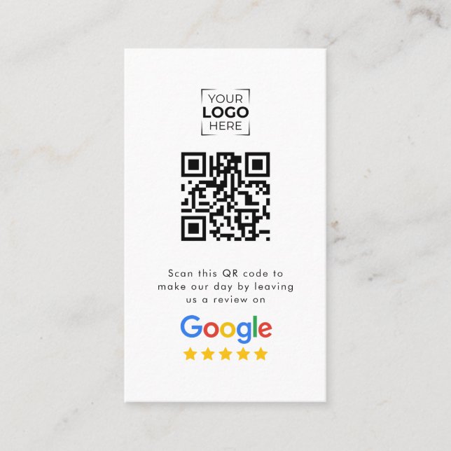 Carte De Visite Code QR de révision Google Avis sur l'entreprise  (Devant)