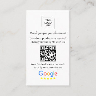 Carte De Visite Code QR de révision Google Style de rétroaction cl