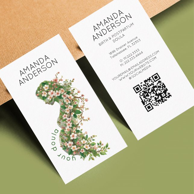 Carte De Visite Code QR de sage-femme accompagnante de naissance e (Créateur téléchargé)