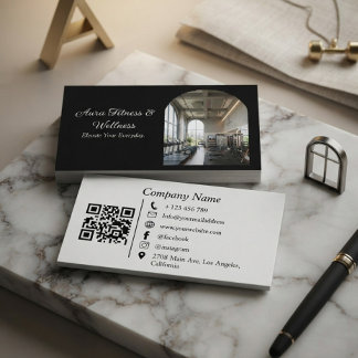 Carte De Visite Code QR de salle de sport Minimal Arch Fitness noi