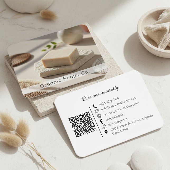 Carte De Visite Code QR de savon biologique naturel (Créateur téléchargé)