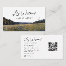 Code QR de script floral de fleur sauvage à l'aqua