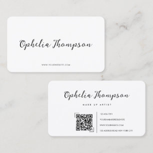 Carte De Visite Code QR de script minimaliste simple