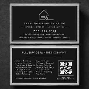 Carte De Visite Code QR de service de peinture de maison