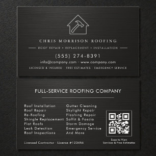 Carte De Visite Code QR de service de toiture métallique