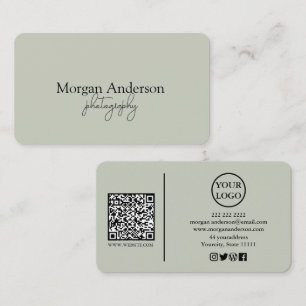 Carte De Visite Code QR de signature moderne Social