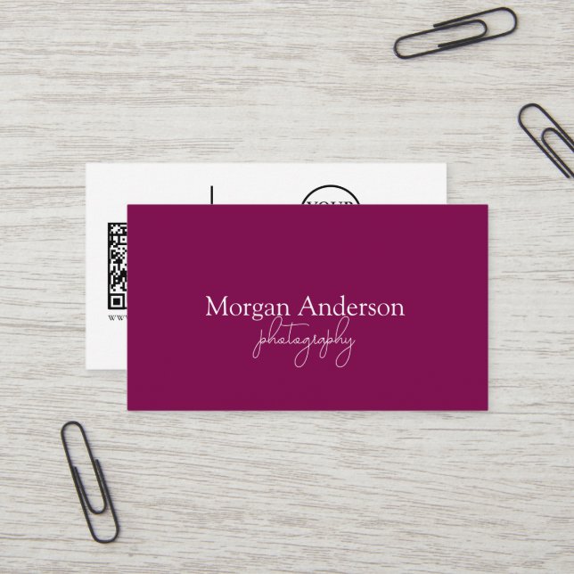 Carte De Visite Code QR de signature moderne Social (Devant/Arrière en situation)