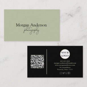 Carte De Visite Code QR de signature moderne sociale