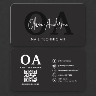 Carte De Visite Code QR de Spécialiste de Manucure Professionnel