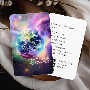 Carte De Visite Code QR de Tarot, Femme Universe