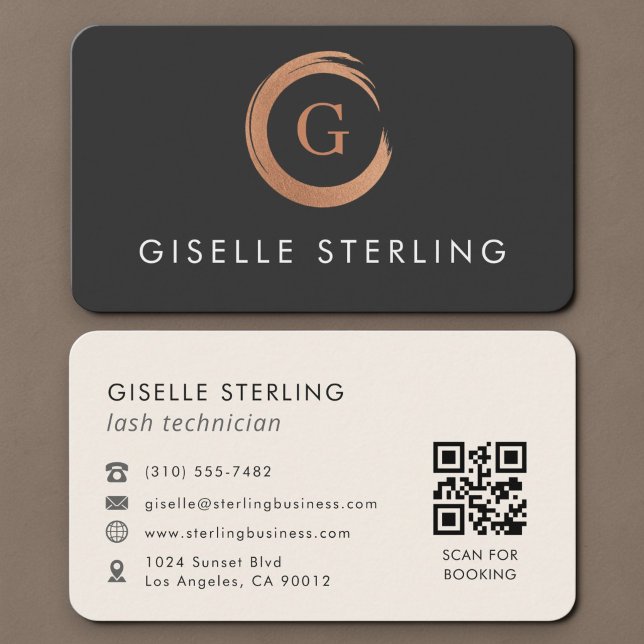 Carte De Visite Code QR de technicien de cils  (Créateur téléchargé)