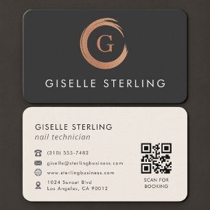 Carte De Visite Code QR de technicien en onglerie 