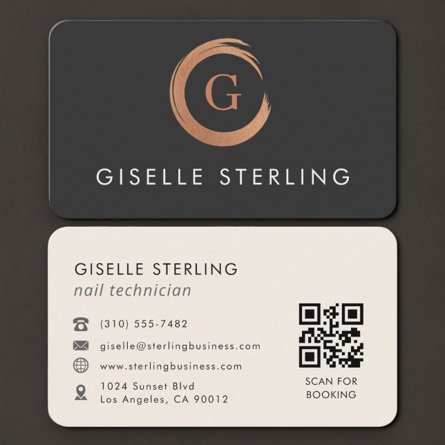 Carte De Visite Code QR de technicien en onglerie  (Créateur téléchargé)
