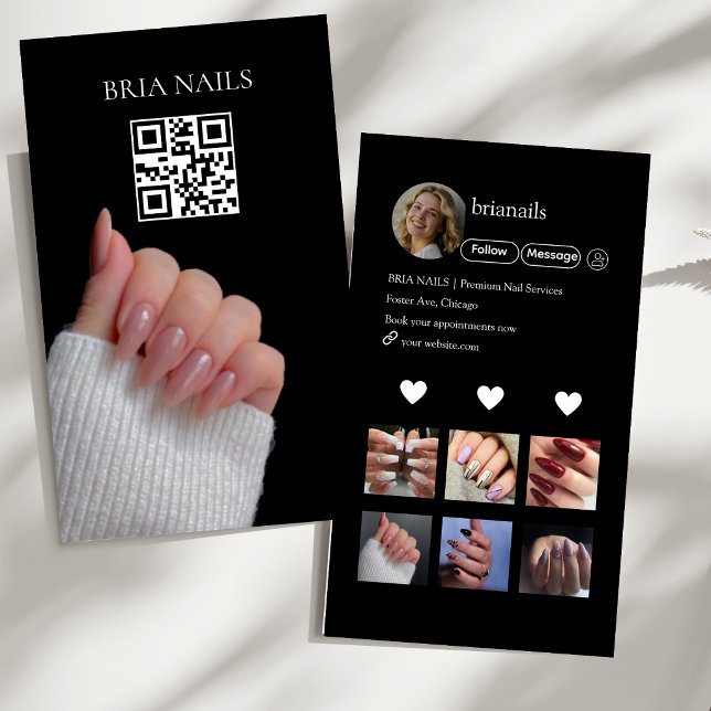 Carte De Visite Code QR de technicien en onglerie  (Créateur téléchargé)