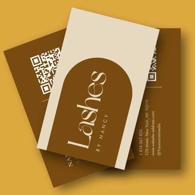 Carte De Visite Code QR de Terracotta Arch Lash Stylist (Créateur téléchargé)