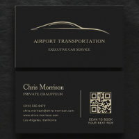 Code QR de transport aéroportuaire noir et or