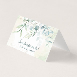 Carte De Visite Code QR de verdure de eucalyptus moderne élégant