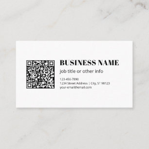 Carte De Visite Code QR d'entreprise & Texte Rétro-Moderne Modifia