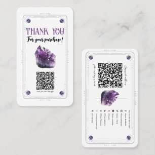 Carte De Visite Code QR des médias sociaux cristal améthyste viole