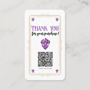 Carte De Visite Code QR des médias sociaux en cristal d'améthyste