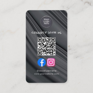 Carte De Visite Code QR des médias sociaux Moderne Pro Minimaliste