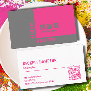 Carte De Visite Code QR des médias sociaux simples