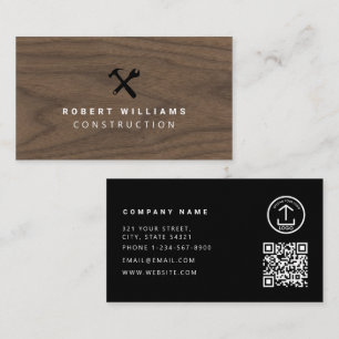 Carte De Visite Code QR des outils de menuisier pour la constructi
