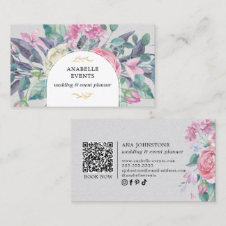 Carte De Visite Code QR des plantes élégantes