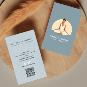 Carte De Visite Code QR des Réseaux Sociaux de la Pose du Lotus de