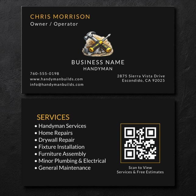 Carte De Visite Code QR des services de bricolage (Créateur téléchargé)
