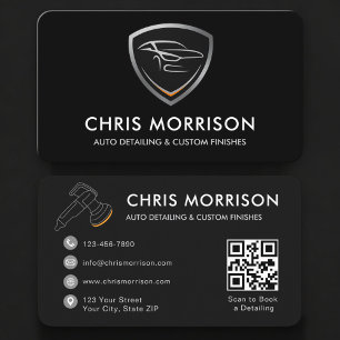 Carte De Visite Code QR des services de detailing de voiture Profe