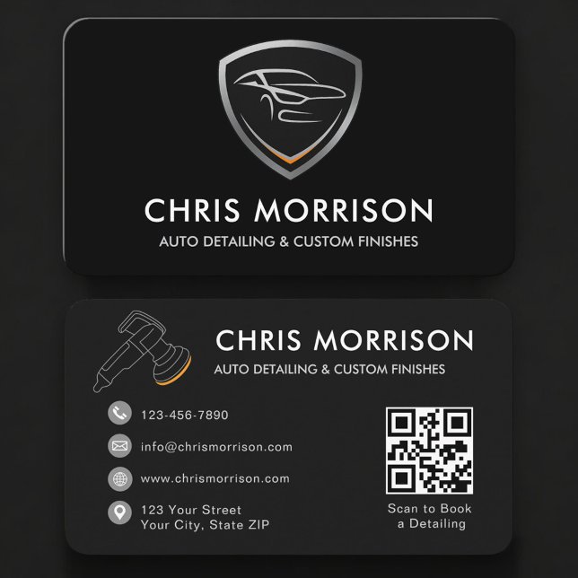 Carte De Visite Code QR des services de detailing de voiture Profe (Créateur téléchargé)