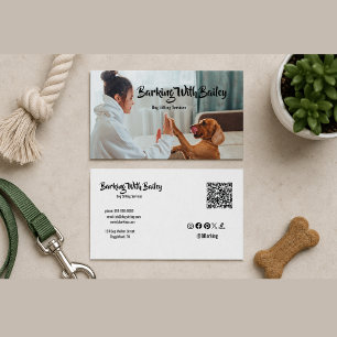 Carte De Visite Code QR des services de garde de chien personnalis
